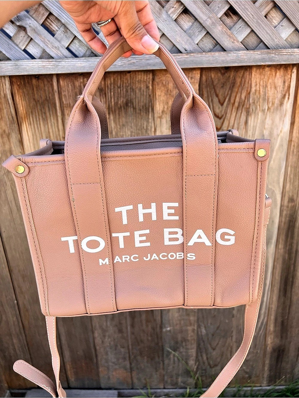 The Leather Small Tote Bag in beige